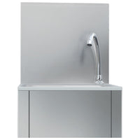 Lavello lavamani con rubinetto e dispenser sapone lavamani da appoggio mensa cucina officina 56 cm acciaio inox 02_0002446