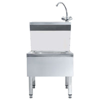 Lavello lavamani professionale con rubinetto lavamani lavello da appoggio mensa cucina ristorazione 109 cm acciaio inossidabile 02_0002448