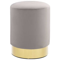 Sgabello Grigio Chiaro e Oro in Velluto cod mxl 65093