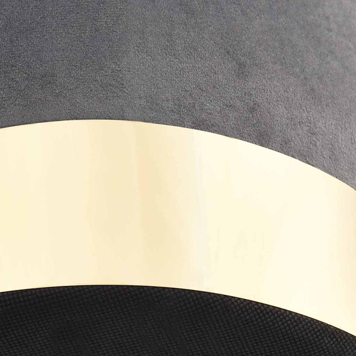 Sgabello Grigio Scuro e Oro in Velluto 28 x 36 cm 249835