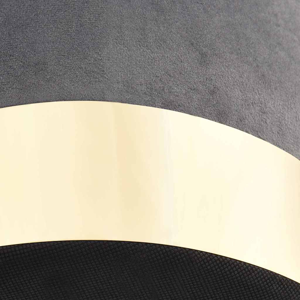 Sgabello Grigio Scuro e Oro in Velluto 28 x 36 cm