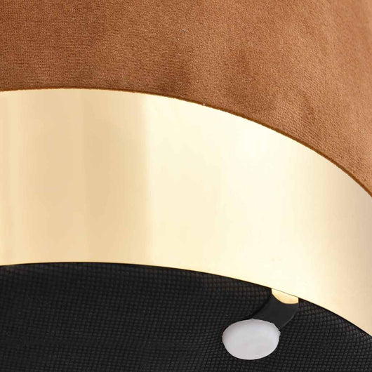 Sgabello Marrone e Oro in Velluto 28 x 36 cm 249838
