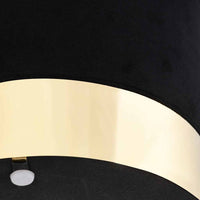 Sgabello Nero e Oro in Velluto 28 x 36 cm 249839