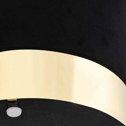 Sgabello Nero e Oro in Velluto 28 x 36 cm 249839