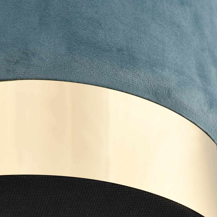 Sgabello Azzurro e Oro in Velluto 28 x 36 cm 249840