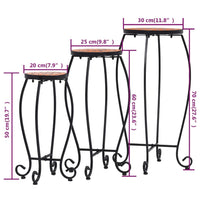 Tavolini con Mosaico 3 pz Terracotta in Ceramica 46701