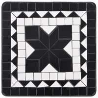 Tavolino di Servizio con Mosaico Nero e Bianco in Ceramica cod mxl 69457