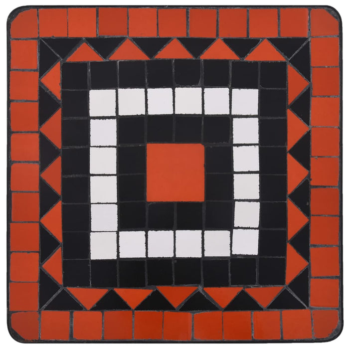 Tavolino di Servizio con Mosaico Terracotta Bianco in Ceramica cod mxl 64927