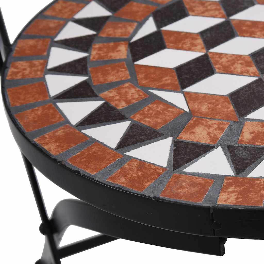 Sedie da Bistrò con Mosaico 2 pz Marroni in Ceramica 46714