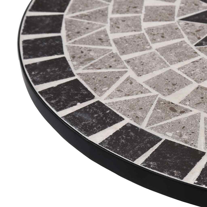 Tavolino da Bistrot con Mosaico-Tavolino da soggiorno Grigio 60 cm in Ceramica