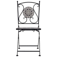 Sedie da Bistrò con Mosaico 2 pz Grigie 46716