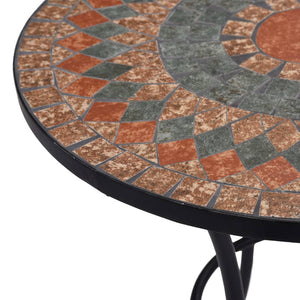 Tavolino da Bistrot con Mosaico Arancio/Grigio 60cm in Ceramica 46717