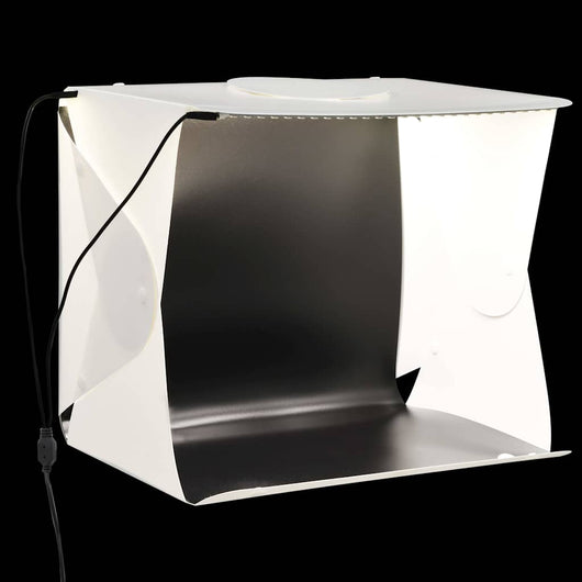 Light Box per Studio Foto a LED 40x34x37 cm in Plastica Bianco 190215