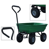 Carrello Manuale Ribaltabile da Giardino 300 kg 75 L Verde cod mxl 48721
