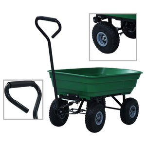 Carrello Manuale Ribaltabile da Giardino 300 kg 75 L Verde cod mxl 48721
