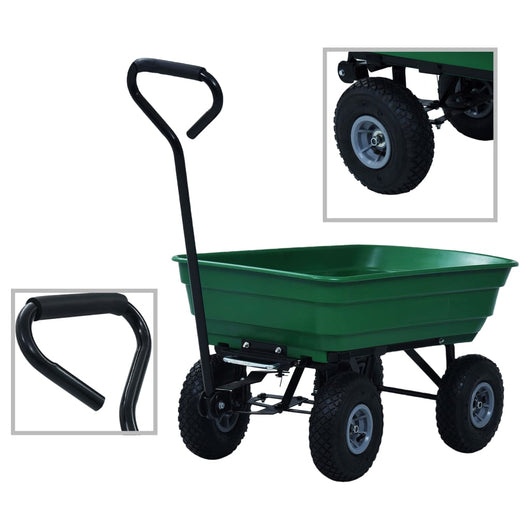 Carrello Manuale Ribaltabile da Giardino 300 kg 75 L Verde cod mxl 48721