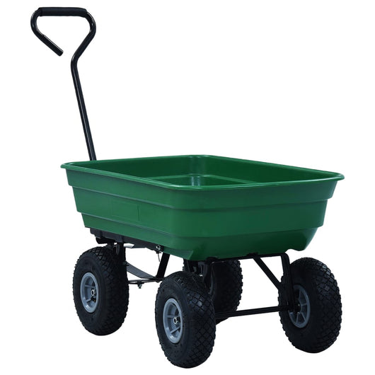 Carrello Manuale Ribaltabile da Giardino 300 kg 75 L Verde 145507