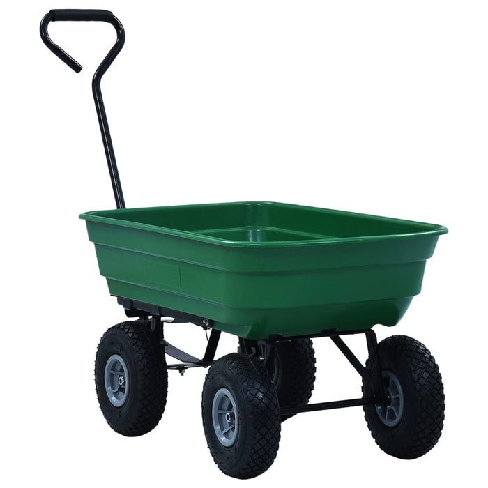 Carrello Manuale Ribaltabile da Giardino 300 kg 75 L Verde 145507