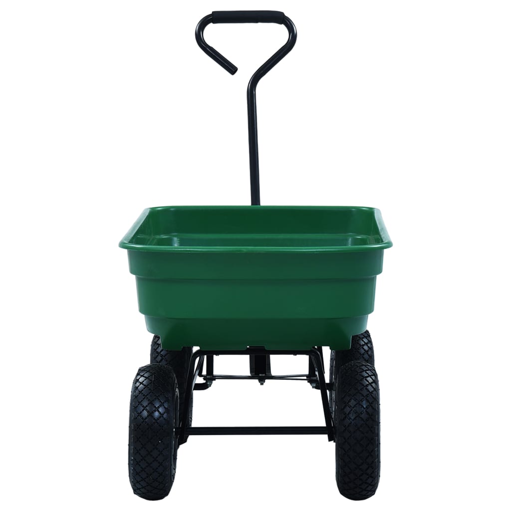 Carrello Manuale Ribaltabile da Giardino 300 kg 75 L Verde 145507