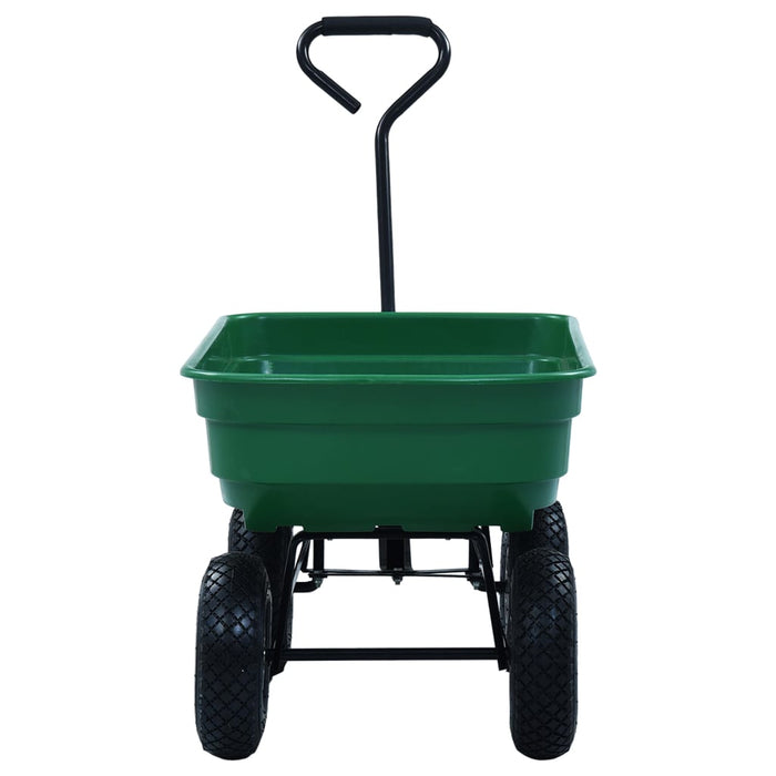 Carrello Manuale Ribaltabile da Giardino 300 kg 75 L Verde 145507