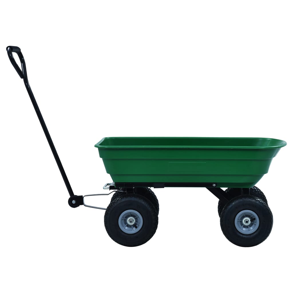 Carrello Manuale Ribaltabile da Giardino 300 kg 75 L Verde 145507