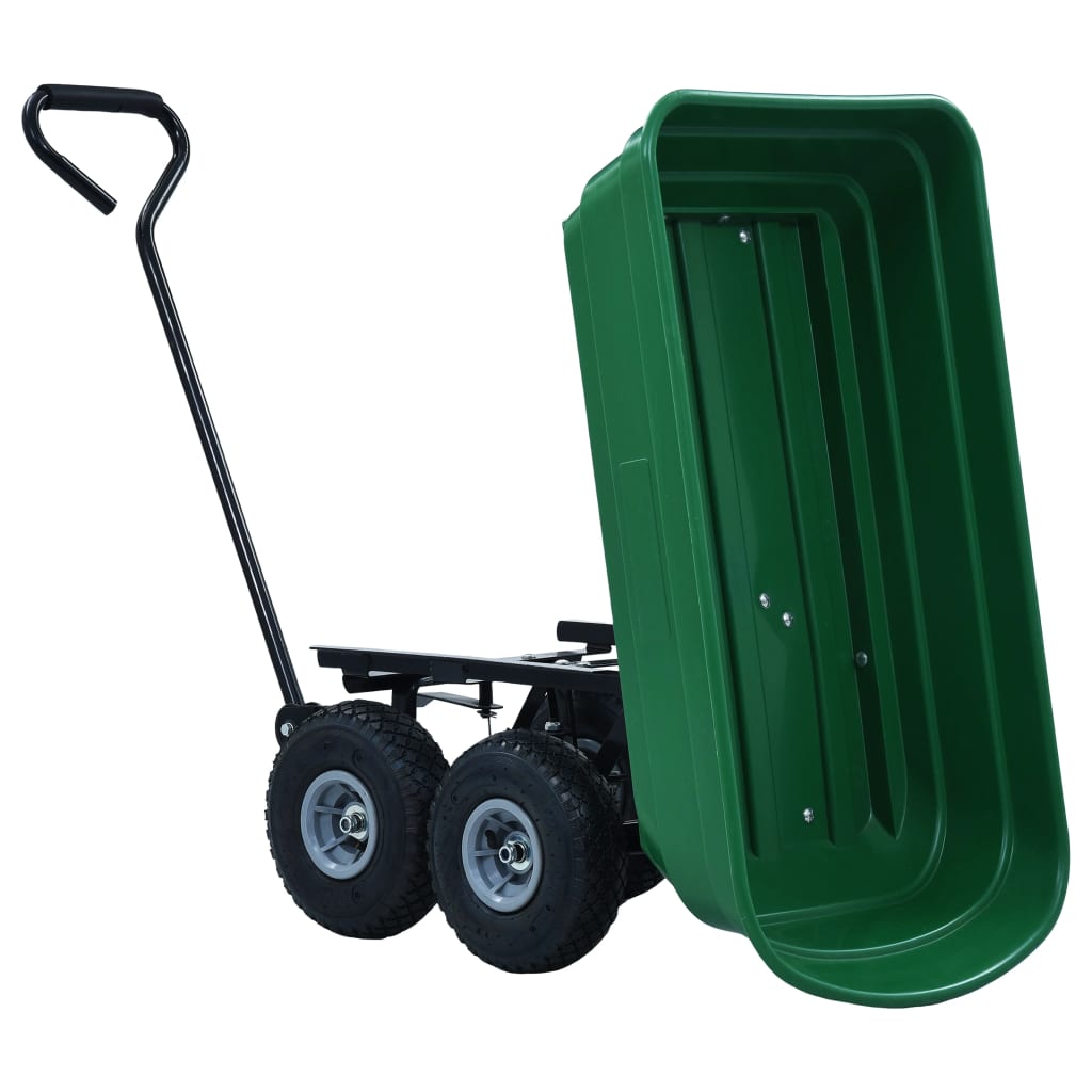Carrello Manuale Ribaltabile da Giardino 300 kg 75 L Verde 145507