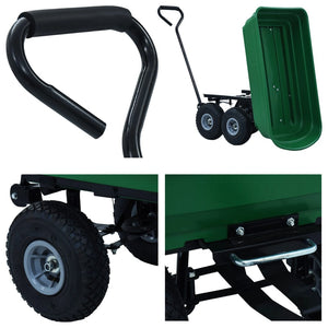 Carrello Manuale Ribaltabile da Giardino 300 kg 75 L Verde cod mxl 48721