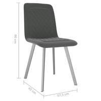 vidaXL Sedie da Pranzo 2 pz Grigie in Velluto
