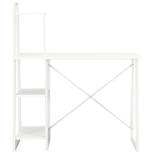 Tavolo da ufficio postazione di lavoro mobile per computer studio IT con ripiano 102 x 50 x 117 cm bianco 02_0023475