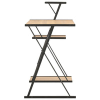 Scrivania con Ripiano Nera e Rovere 116x50x93 cm 20289