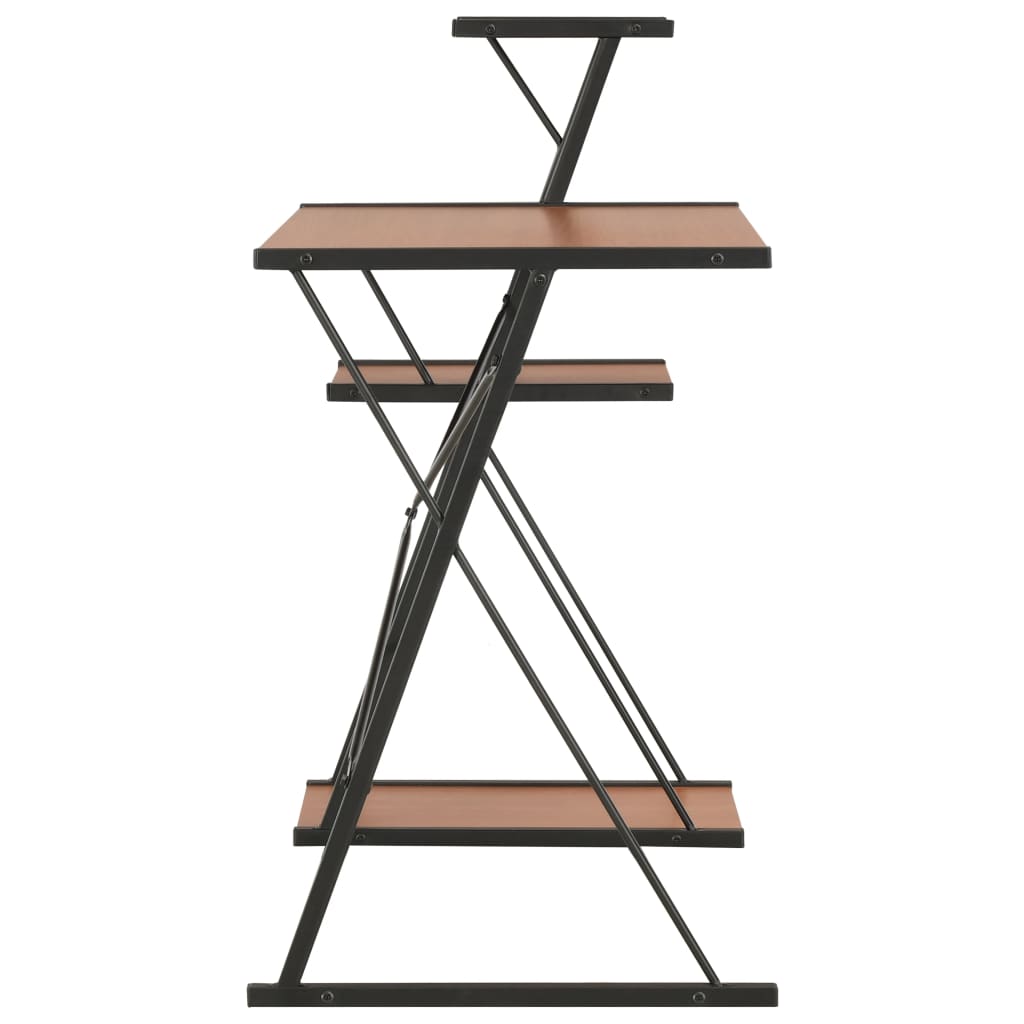 Tavolo da ufficio postazione di lavoro mobile per computer studio con ripiano e 116 x 50 x 93 cm nero 02_0023482
