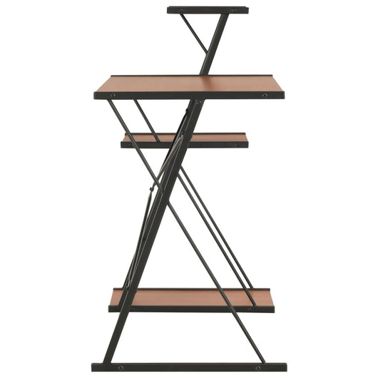 Scrivania con Ripiano Nera e Marrone 116x50x93 cm 20290