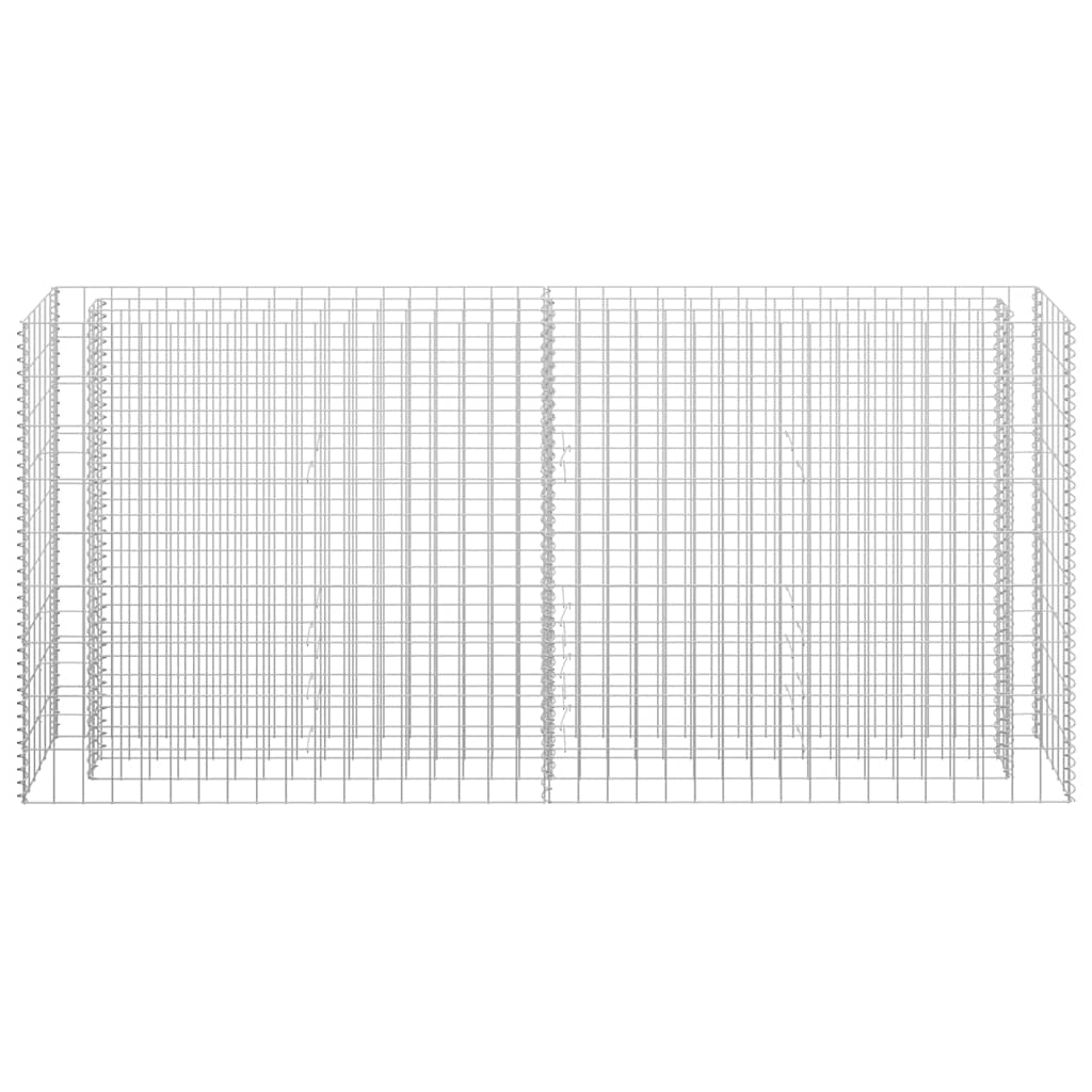 Gabbione Letto Rialzato in Acciaio Zincato 180x30x90 cm 145635