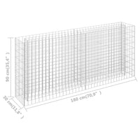 Gabbione Letto Rialzato in Acciaio Zincato 180x30x90 cm 145635