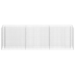 Gabbione Letto Rialzato in Acciaio Zincato 270x30x90 cm 145639