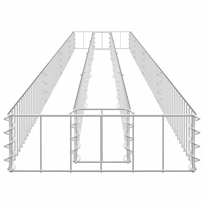 Gabbione Letto Rialzato in Acciaio Zincato 360x30x10 cm