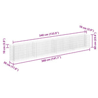 Gabbione Letto Rialzato in Acciaio Zincato 360x30x60 cm cod mxl 51536