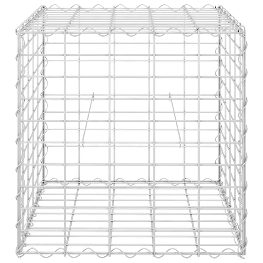 Aiuola rialzata cubo gabbione fioriera rialzata fiori piante cesto in pietra giardino terrazzo esterno filo d'acciaio 50x50x50 cm 02_0000966