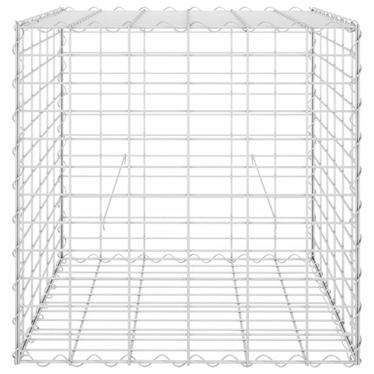 Aiuola rialzata fioriera piante fiori giardino gabbione cubo filo d'acciaio 60 x 60 x 60 cm 02_0000967