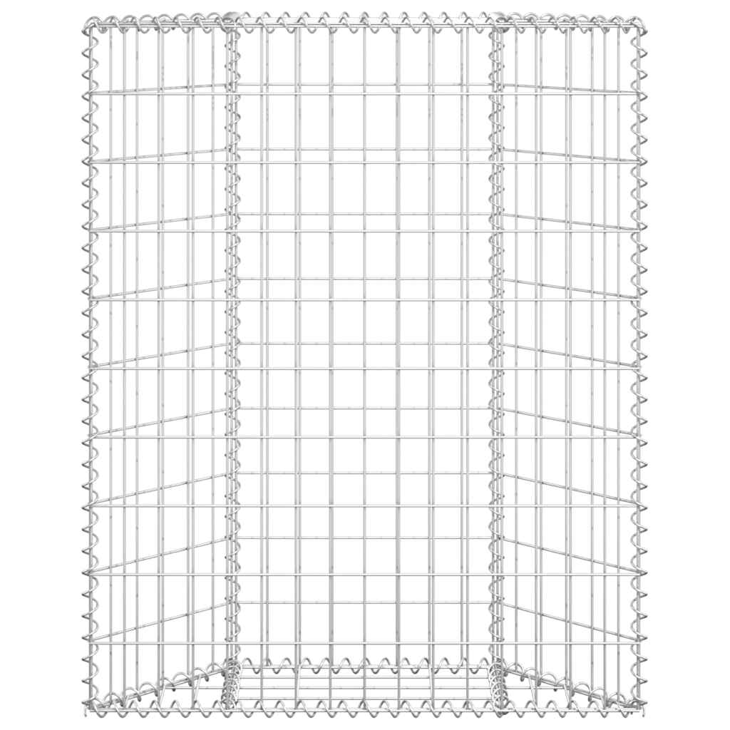 Gabbione Letto Rialzato Trapezio Acciaio Zincato 80x20x100 cm