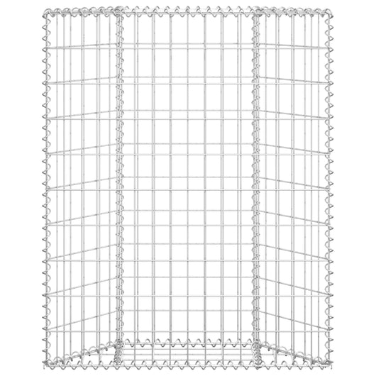 Aiuola rialzata fioriera piante fiori trapezio gabbione giardino acciaio zincato 80 x 20 x 100 cm 02_0001322