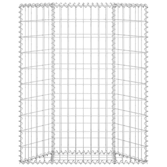 Aiuola rialzata fioriera piante fiori trapezio gabbione giardino acciaio zincato 80 x 20 x 100 cm 02_0001322