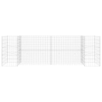 Gabbione Fioriera ad "H" in Filo di Acciaio-Vaso Gabbione in Acciaio 260x40x80 cm