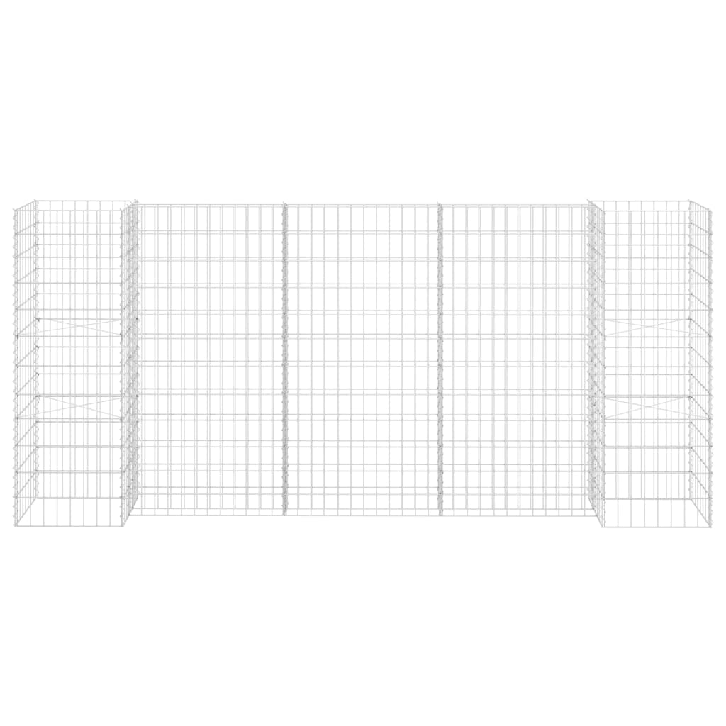 Gabbione Fioriera ad "H" in Filo di Acciaio 260x40x120 cm 145662