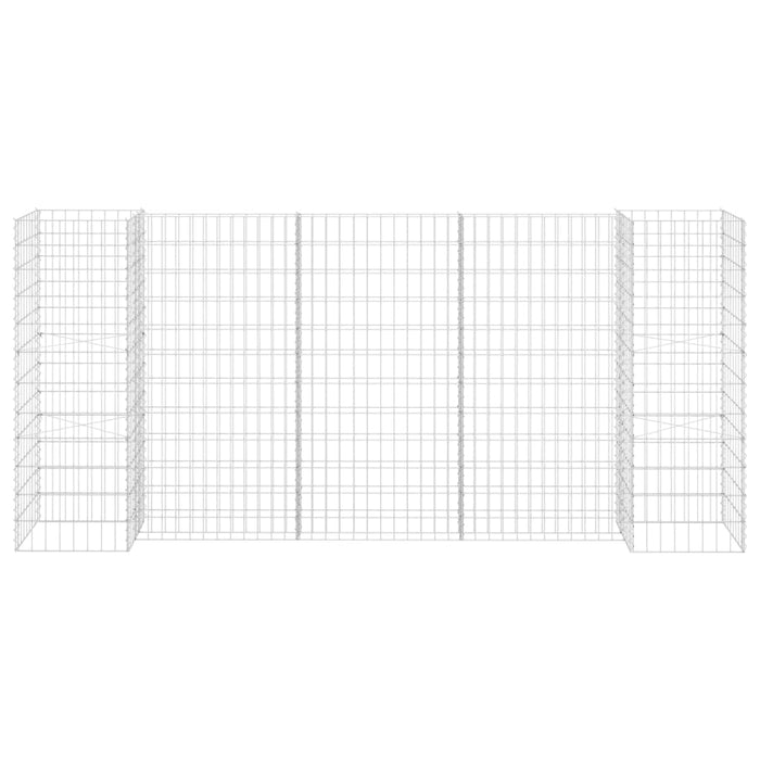 Gabbione Fioriera ad "H" in Filo di Acciaio 260x40x120 cm 145662