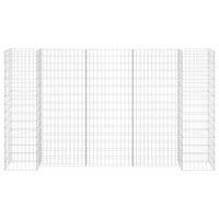 Gabbione Fioriera ad "H" in Filo di Acciaio-Vaso Gabbione in Acciaio 260x40x150 cm