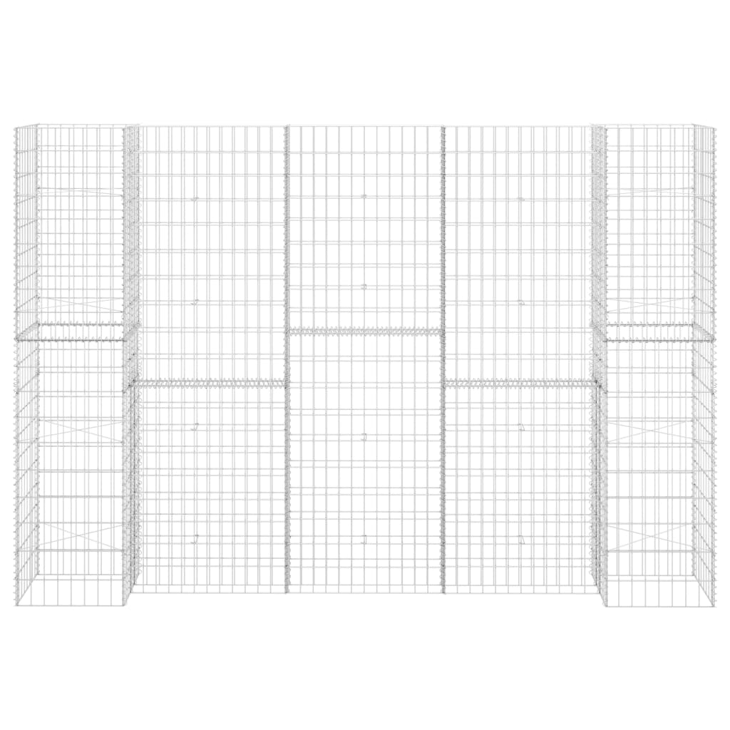 Gabbione Fioriera ad "H" in Filo di Acciaio 260x40x180 cm