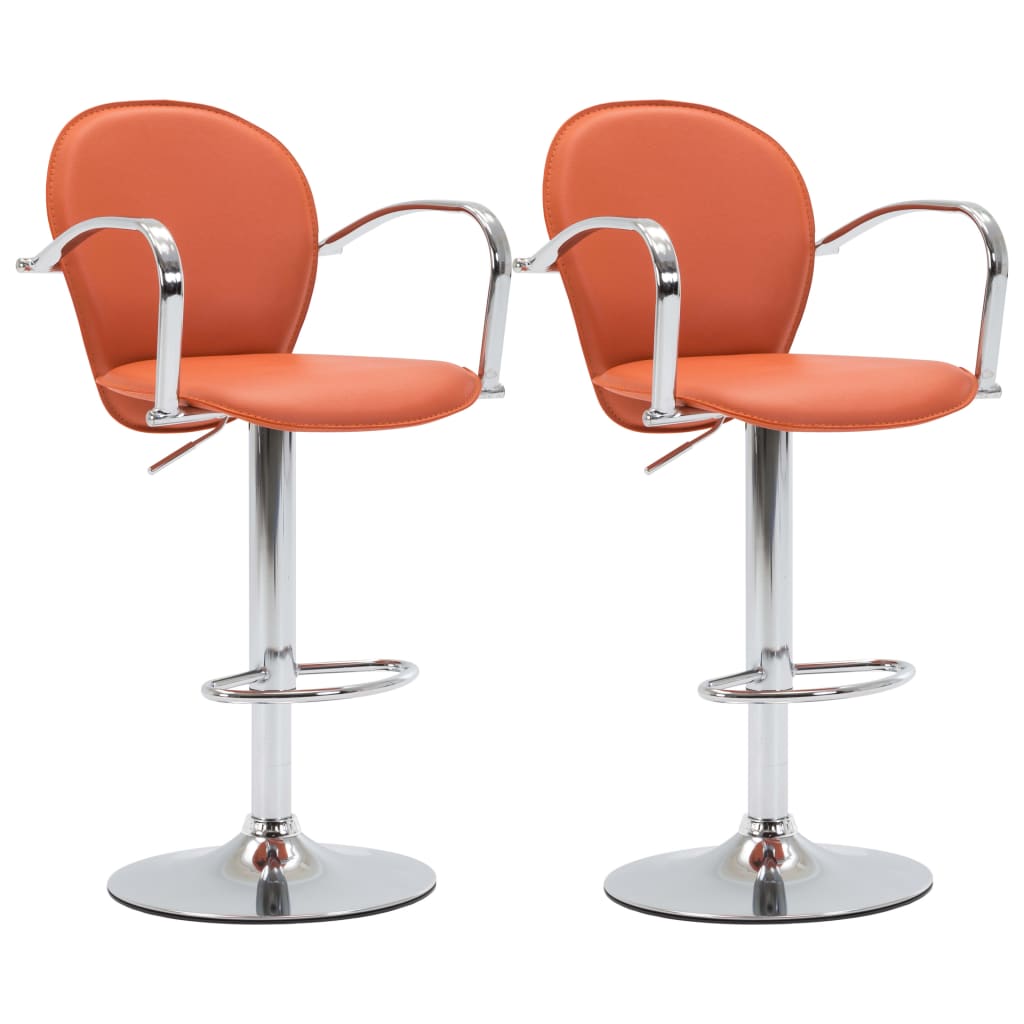 Sgabelli da Bar con Braccioli 2 pz Arancioni in Similpellecod mxl 118666