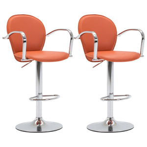 Sgabelli da Bar con Braccioli 2 pz Arancioni in Similpellecod mxl 118666