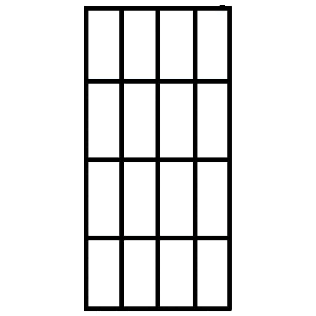 Parete doccia vetro temperato trasparente 80 x 195 cm acciaio inox nero 02_0003086